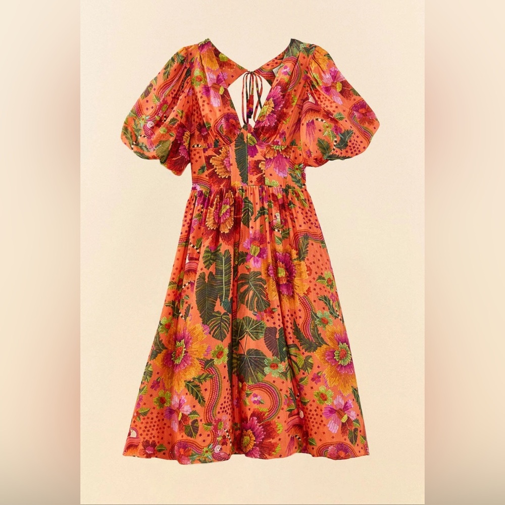 FARM Rio Vibrant Floral Midi Dress